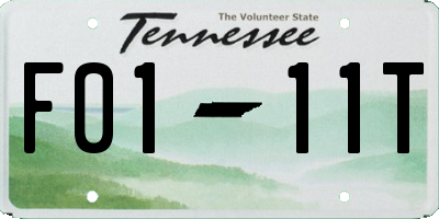 TN license plate F0111T