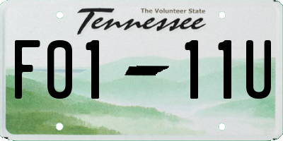 TN license plate F0111U