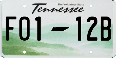 TN license plate F0112B