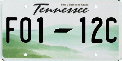 TN license plate F0112C