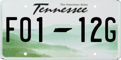 TN license plate F0112G