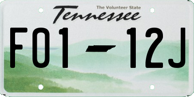 TN license plate F0112J