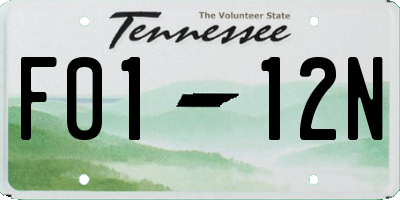 TN license plate F0112N