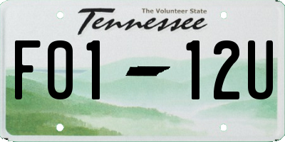 TN license plate F0112U