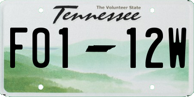TN license plate F0112W