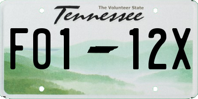 TN license plate F0112X