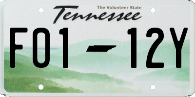 TN license plate F0112Y