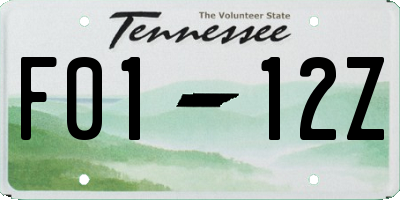 TN license plate F0112Z