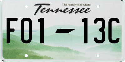 TN license plate F0113C