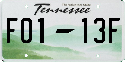 TN license plate F0113F