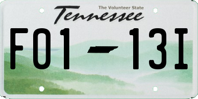 TN license plate F0113I
