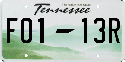 TN license plate F0113R