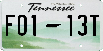 TN license plate F0113T