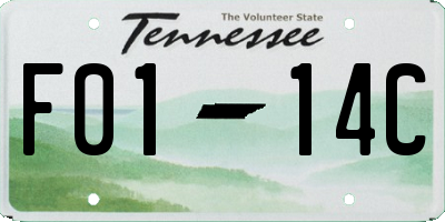 TN license plate F0114C