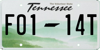 TN license plate F0114T