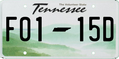 TN license plate F0115D