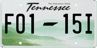 TN license plate F0115I