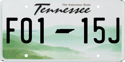 TN license plate F0115J