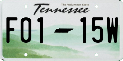 TN license plate F0115W