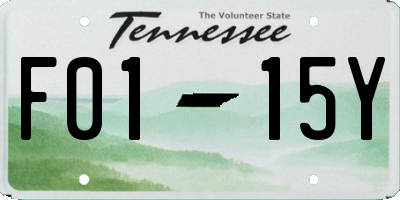 TN license plate F0115Y