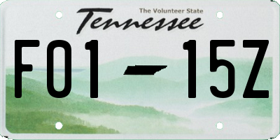 TN license plate F0115Z