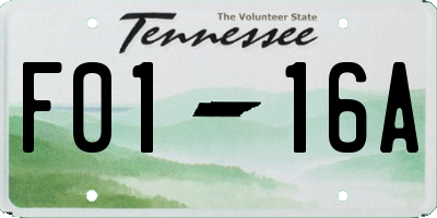 TN license plate F0116A