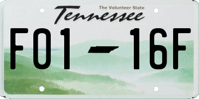 TN license plate F0116F