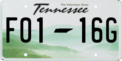 TN license plate F0116G
