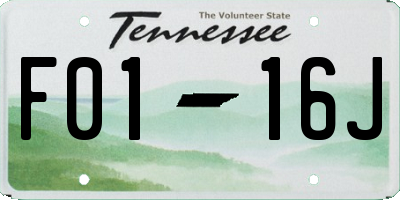 TN license plate F0116J