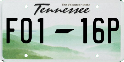 TN license plate F0116P