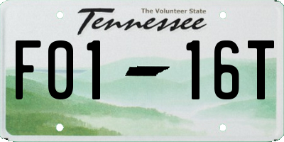 TN license plate F0116T