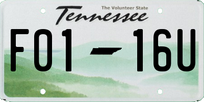 TN license plate F0116U