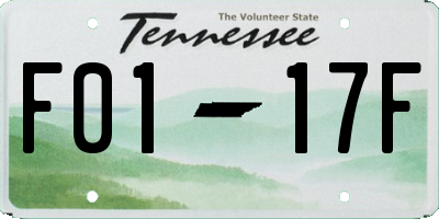 TN license plate F0117F