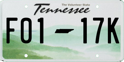 TN license plate F0117K