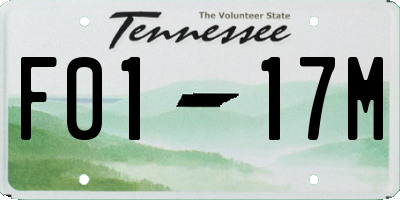 TN license plate F0117M