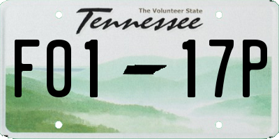 TN license plate F0117P