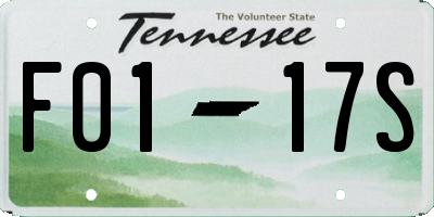 TN license plate F0117S