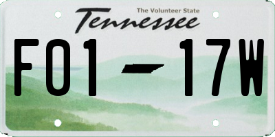 TN license plate F0117W