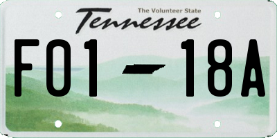 TN license plate F0118A