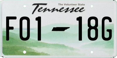 TN license plate F0118G