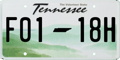 TN license plate F0118H