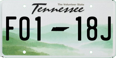 TN license plate F0118J