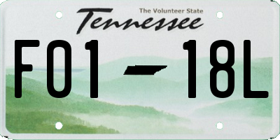 TN license plate F0118L