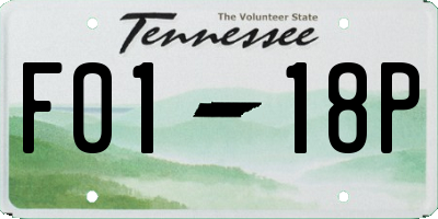 TN license plate F0118P