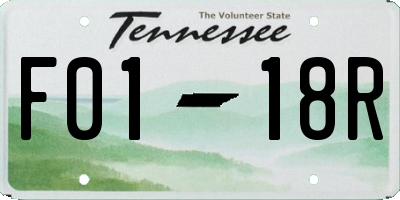 TN license plate F0118R