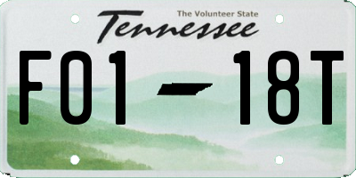 TN license plate F0118T
