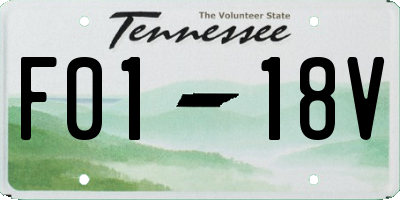 TN license plate F0118V