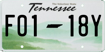TN license plate F0118Y