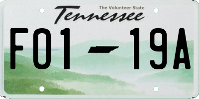 TN license plate F0119A