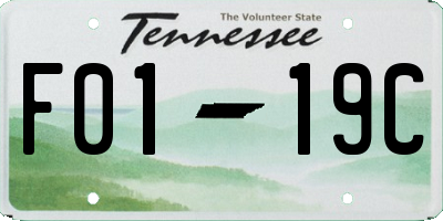 TN license plate F0119C